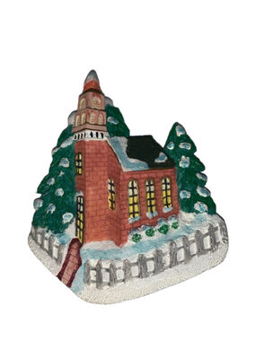 Unbranded Holiday Decor Christmas Village House Magnet One Size Red Green
